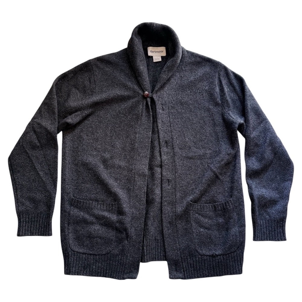 Dartmoor 100% Cashmere Shawl-Collar Cardigan Sweater – Dark Grey